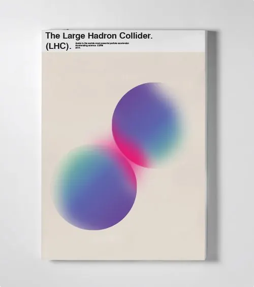 Large Hadron Collider Poster, minimal, swiss, light