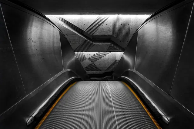Abstract Geometric Tunnel, minimal, geometric, monochrome