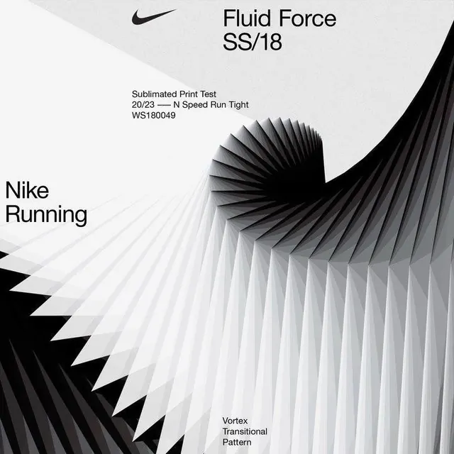 Nike Running Fluid Force SS/18 Design Reference, minimal, technical, monochrome