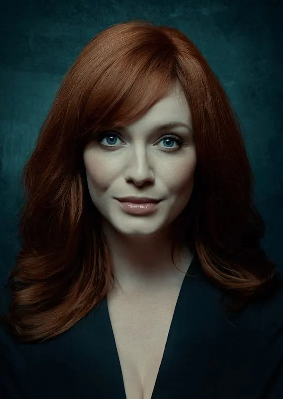 Portrait of a Woman with Red Hair, photographic, luxury, dark