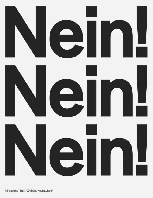 Nein! Wordmark Repetition, minimal, swiss, monochrome