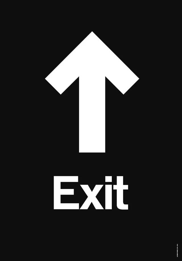 Exit Signage Graphic, minimal, swiss, dark