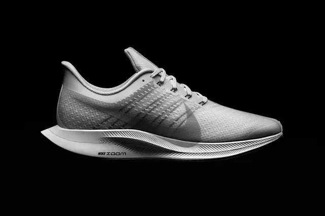Grey Mesh Running Shoe, minimal, photographic, monochrome