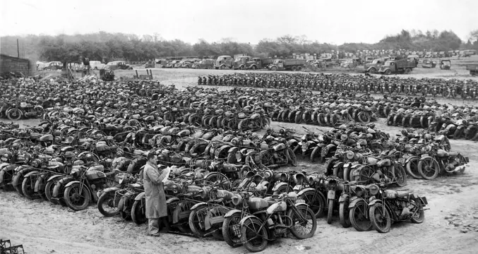 Massive Fleet of Military Vehicles, monochrome, photographic, monochrome