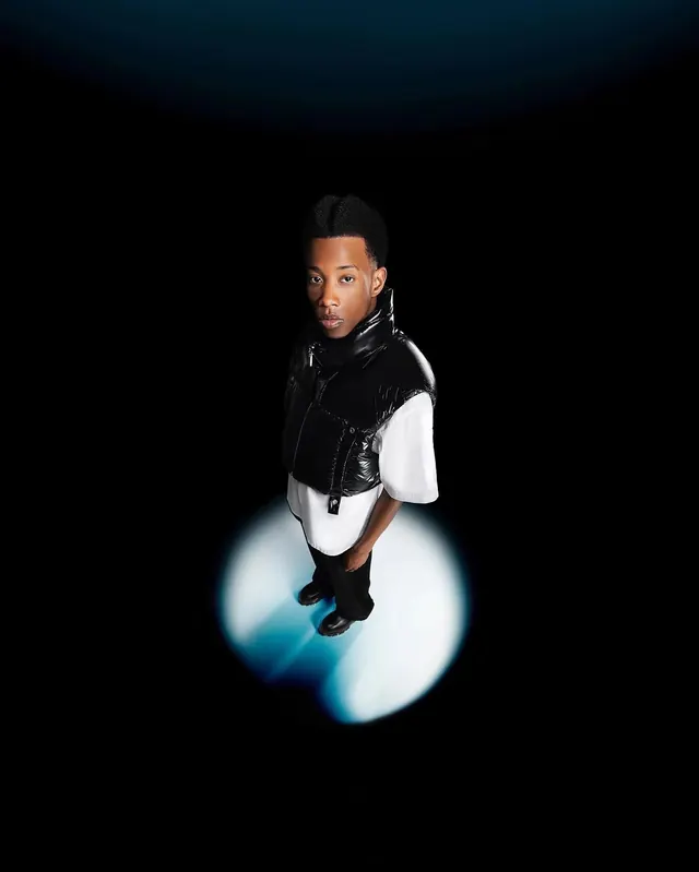 Man in White and Black Outfit, dark-mode, photographic, dark