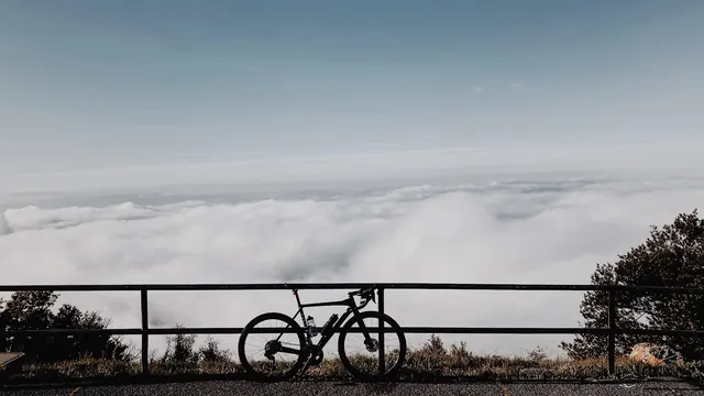 Bicycle Above Clouds Landscape, minimal, photographic, light