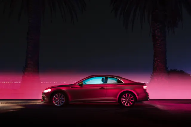 Red Sports Car at Night, luxury, photographic, dark