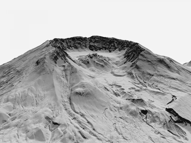 Mountain Top 3D Render, 3d-render, photographic, monochrome