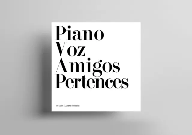Piano Voz Amigos Pertences Typography Mockup, minimal, swiss, monochrome
