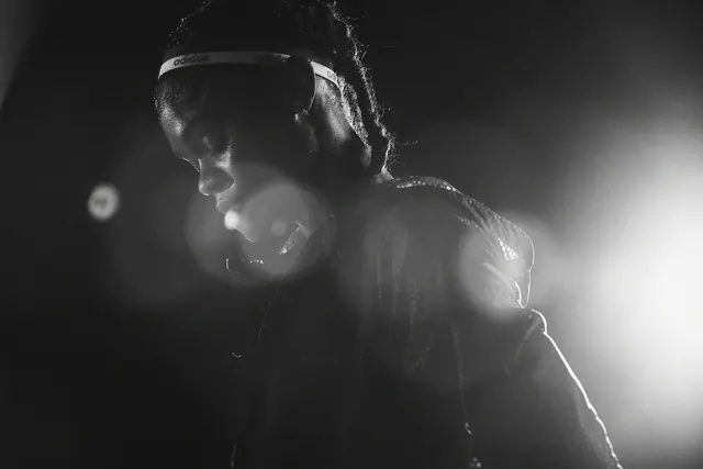 Cinematic Portrait with Light Leak, monochrome, photographic, monochrome