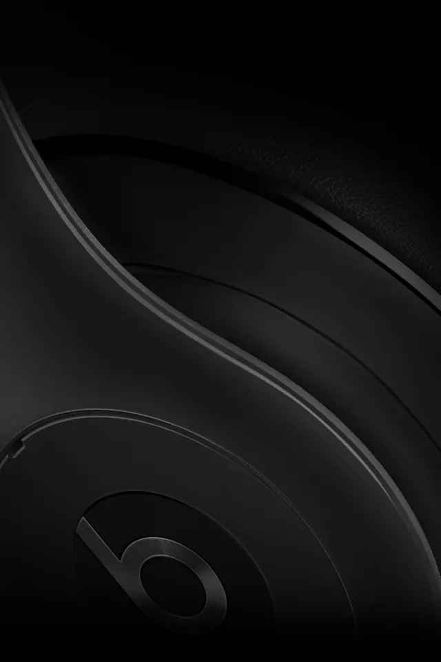 Beats Headphones Close-up, minimal, dark-mode, dark