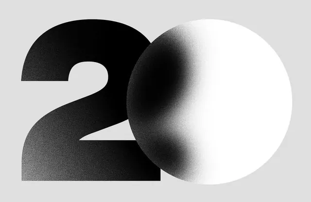 Number 20 Graphic, minimal, swiss, monochrome
