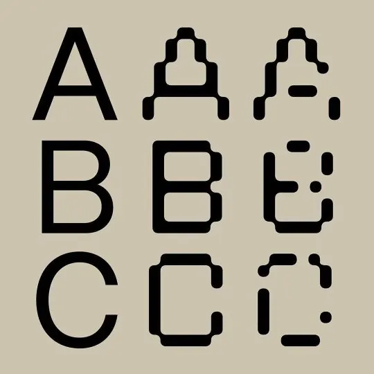 Geometric Alphabet Type Specimen, minimal, geometric, high-contrast