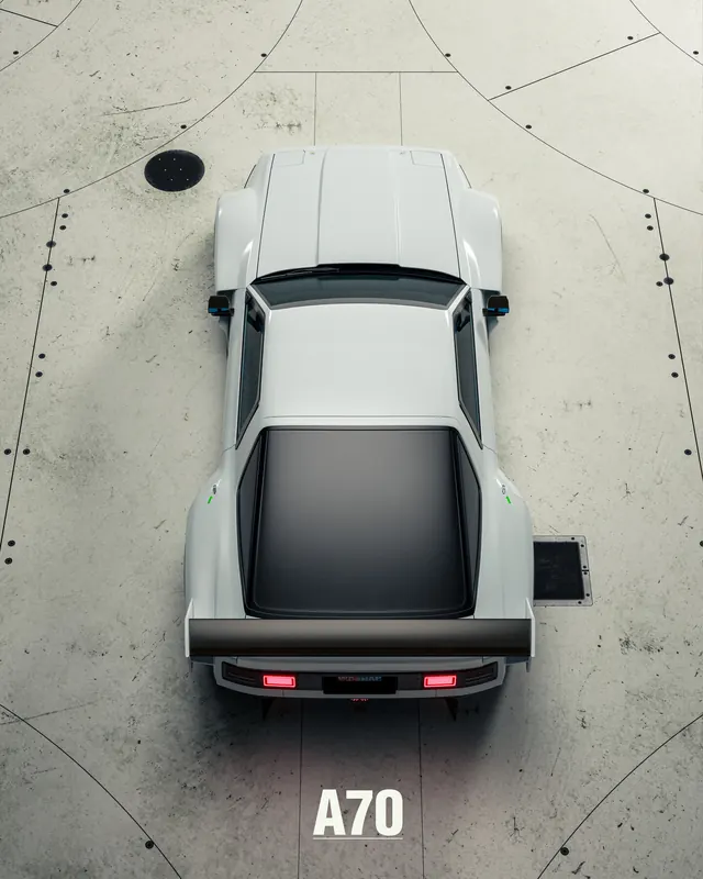 A70 Car Mockup, minimal, technical, light
