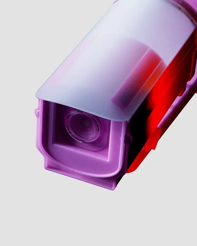 3D Render of a Stylized Security Camera, 3d-render, glassmorphism, vibrant