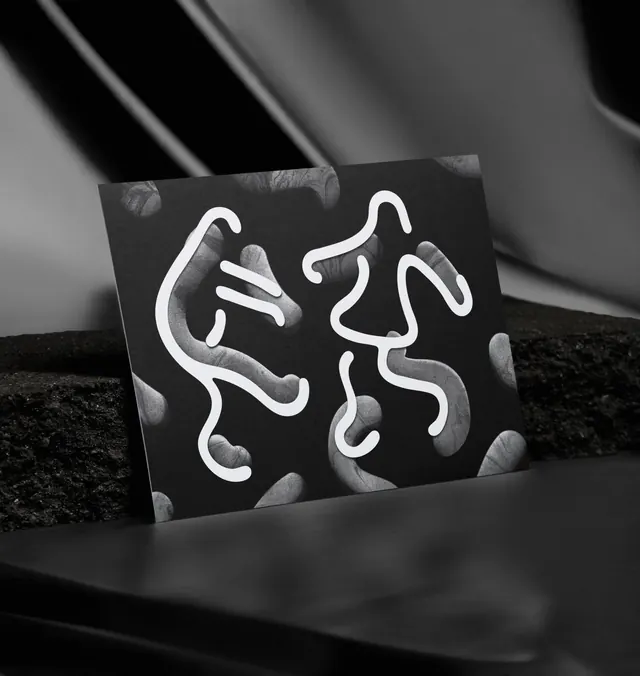 Abstract Line Art Logo Mockup, minimal, monochrome, monochrome