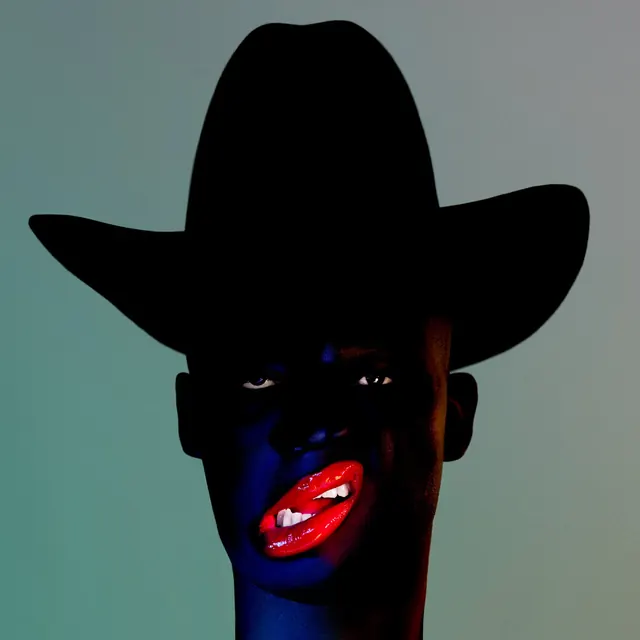 Stylized Portrait with Cowboy Hat, abstract, dark