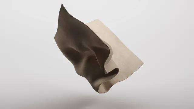 Abstract Fabric 3D Render, minimal, organic, monochrome