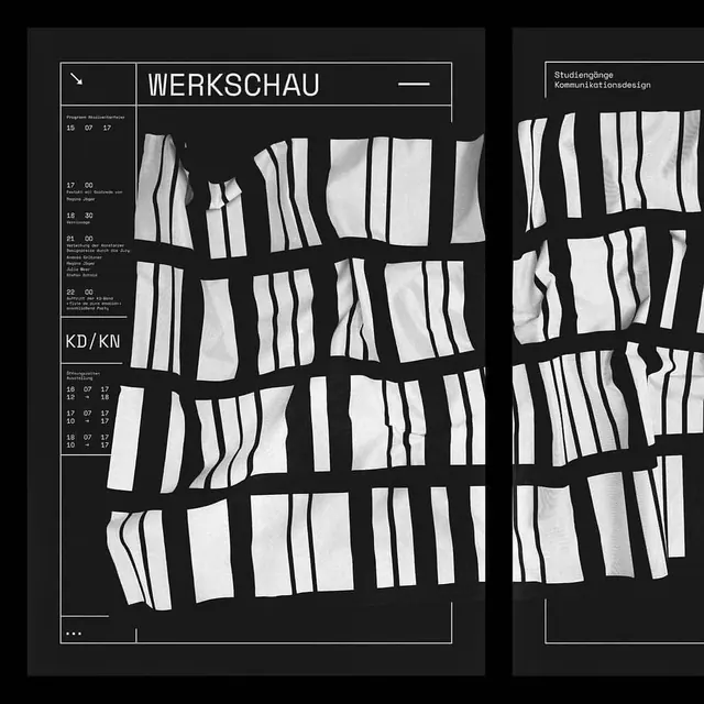 Werkschau Identity System, swiss, minimal, monochrome