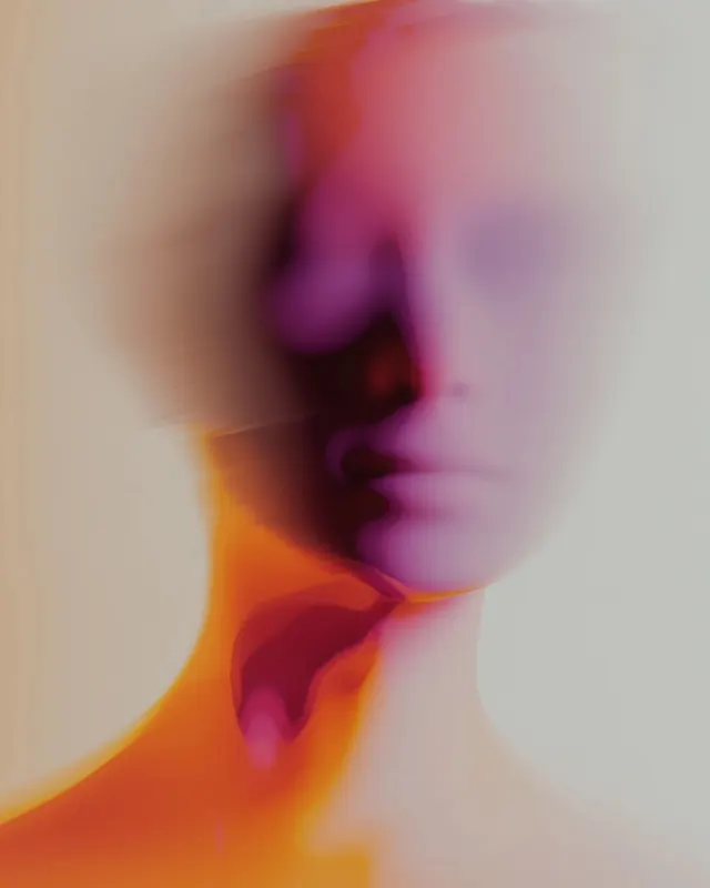 Abstract Motion Portrait, organic, gradient-heavy, vibrant