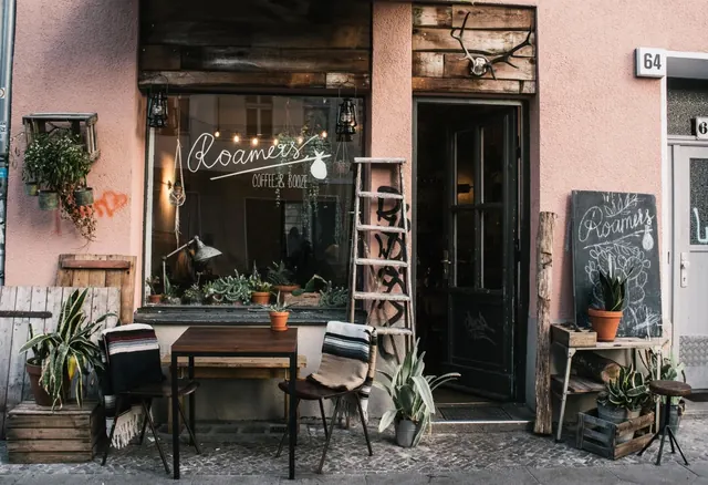 Cafe Interior Mockup, organic, photographic, warm