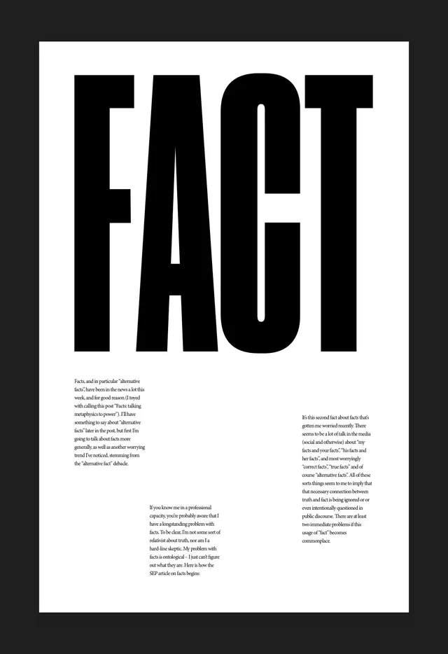 FACT Wordmark and Layout Design, minimal, swiss, high-contrast
