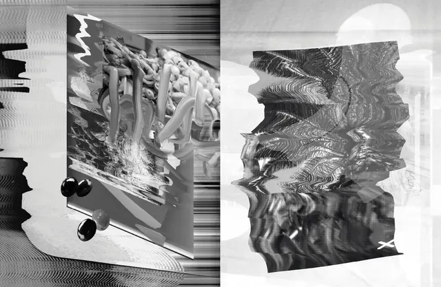Abstract Liquid Metal and Texture Study, abstract, monochrome, monochrome