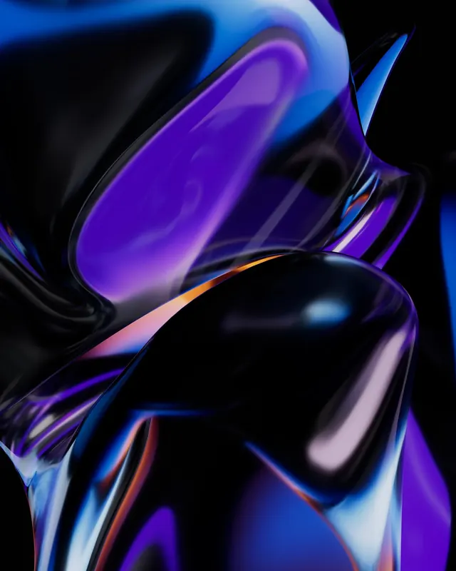 Abstract Fluid 3D Render, 3d-render, gradient-heavy, dark