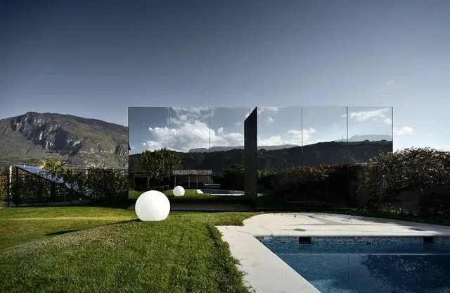 Modern Architectural Landscape with Sphere, minimal, luxury, light