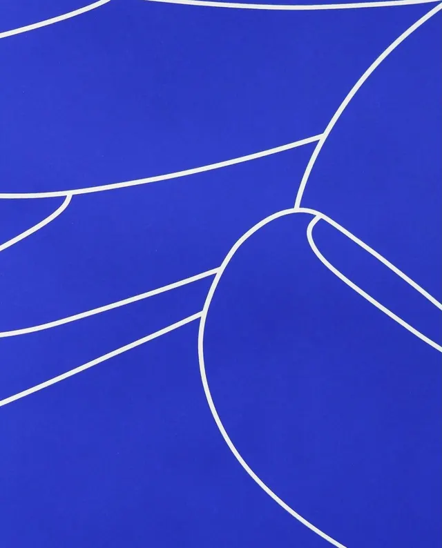 Abstract Blue Line Art, minimal, geometric, vibrant