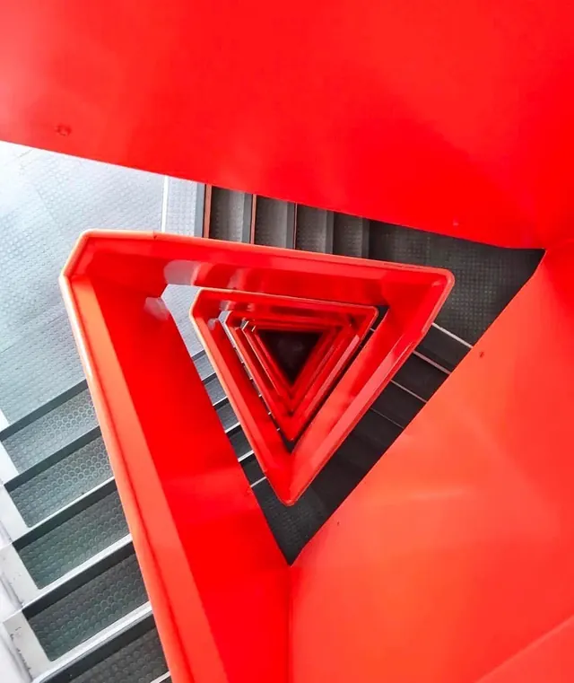 Geometric Red Triangle Abstract, minimal, geometric, vibrant