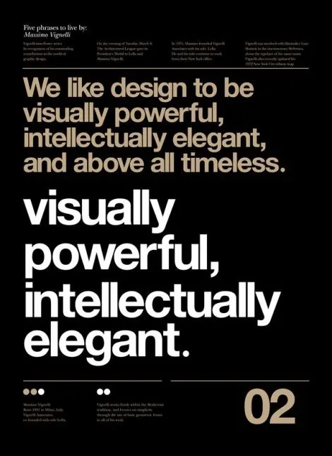 Typography-focused Design Manifesto, minimal, swiss, monochrome