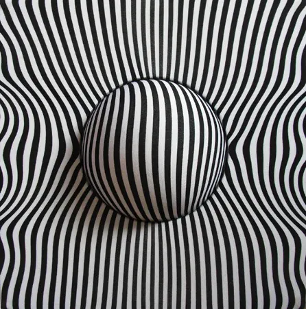 Optical Illusion Sphere, minimal, monochrome, monochrome