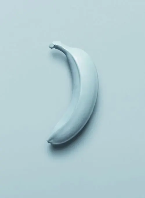 Monochromatic Blue Banana, minimal, 3d-render, cool