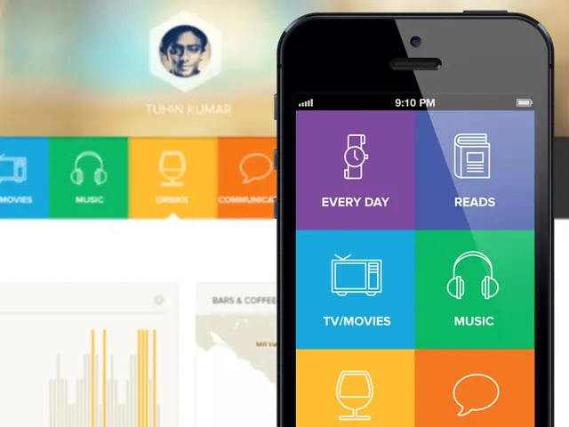 Mobile App UI and Data Visualization Mockup, minimal, flat, vibrant