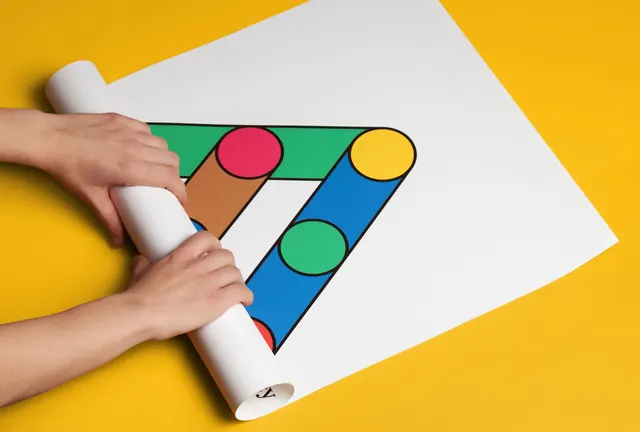 Colorful Geometric Number 7 Logo Mockup, minimal, geometric, vibrant
