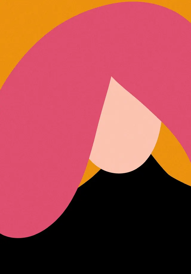 Abstract Geometric Portrait, minimal, flat, vibrant