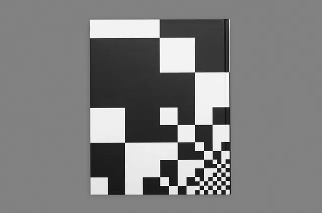 Geometric Pixel Grid Composition, minimal, swiss, monochrome