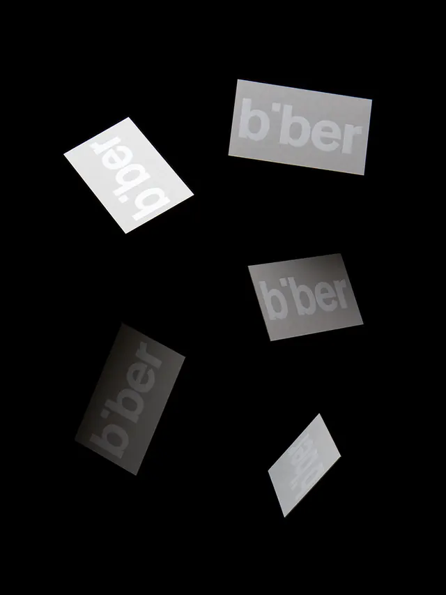 B'ber Wordmark Identity System, minimal, dark-mode, dark