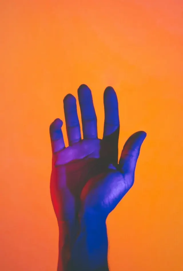 Gradient Hand Illustration, minimal, gradient-heavy, vibrant