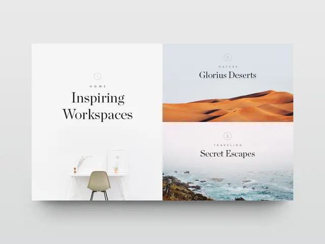 Inspiring Workspaces Editorial Spread, minimal, editorial, light