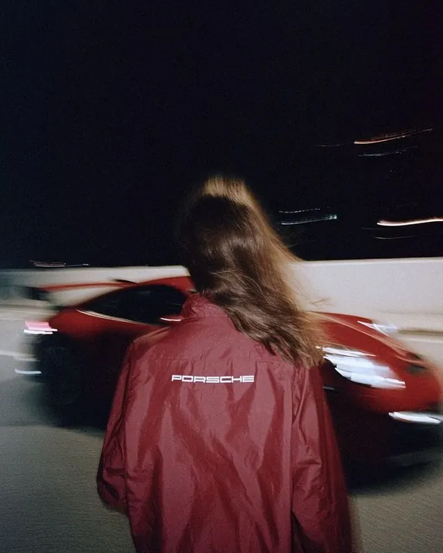 Nighttime Street Photography with Red Jacket, photographic, y2k, dark