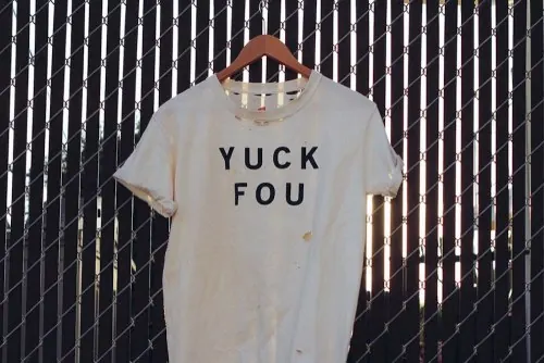 YUCK FOO T-shirt Mockup, minimal, brutalist, monochrome