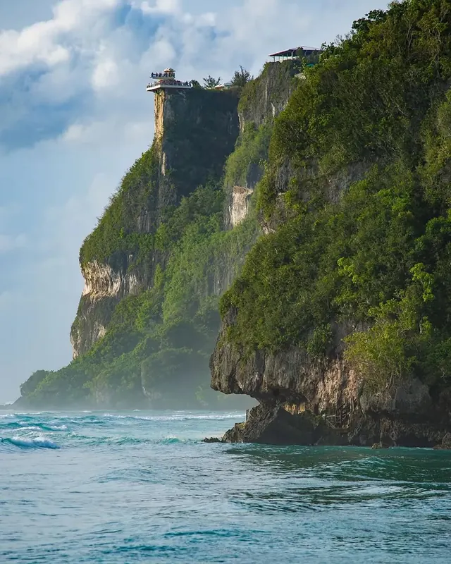 Coastal Cliff and Ocean Landscape, photographic, organic, cool