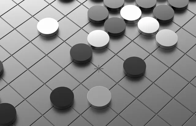 Geometric Circle Grid Pattern, minimal, swiss, monochrome