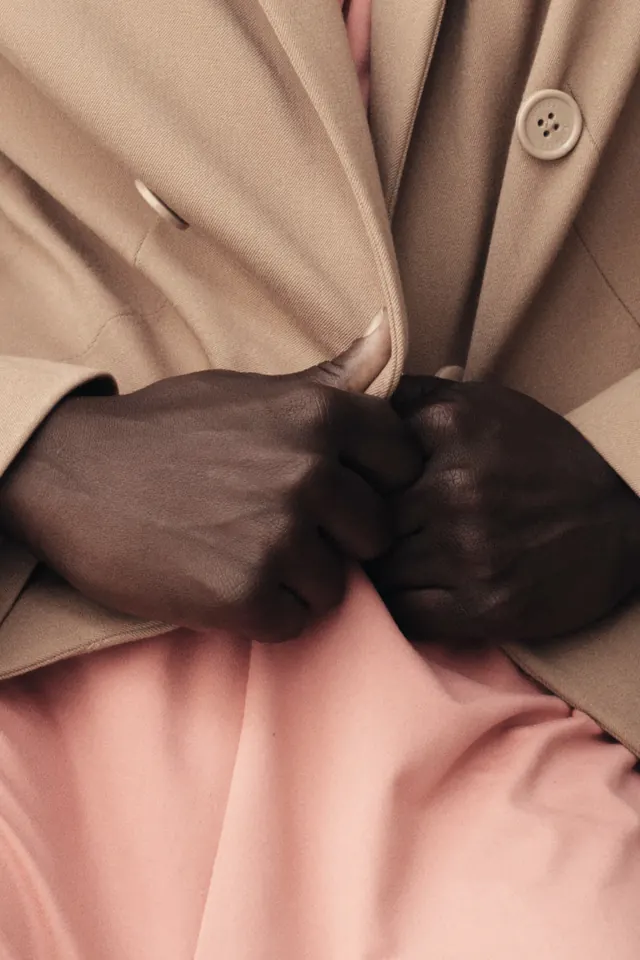 Close-up of Hands in Suit and Dress, photographic, luxury, muted
