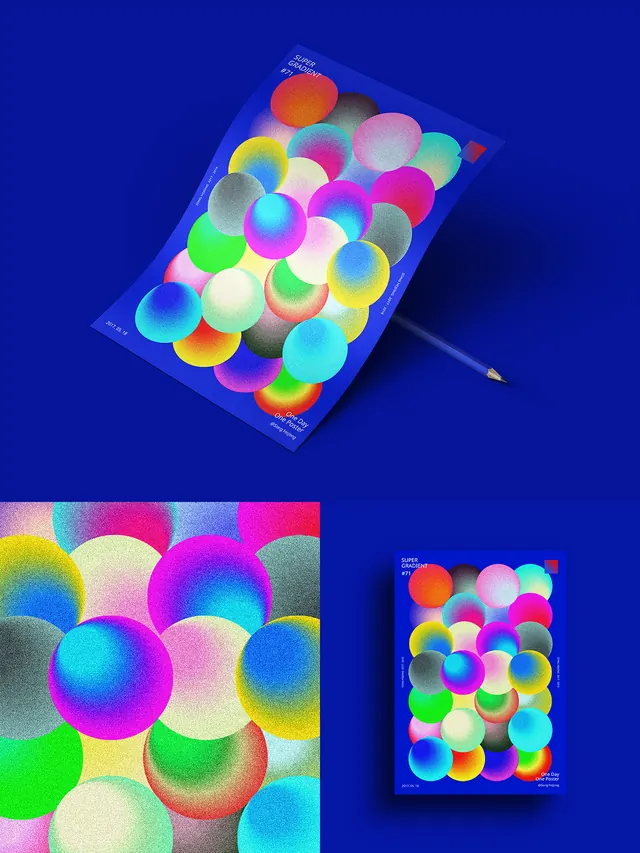 Abstract Colorful Sphere Mockup, 3d-render, playful, vibrant