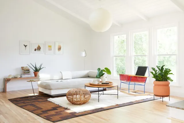 Modern Minimalist Living Room Interior, minimal, photographic, light