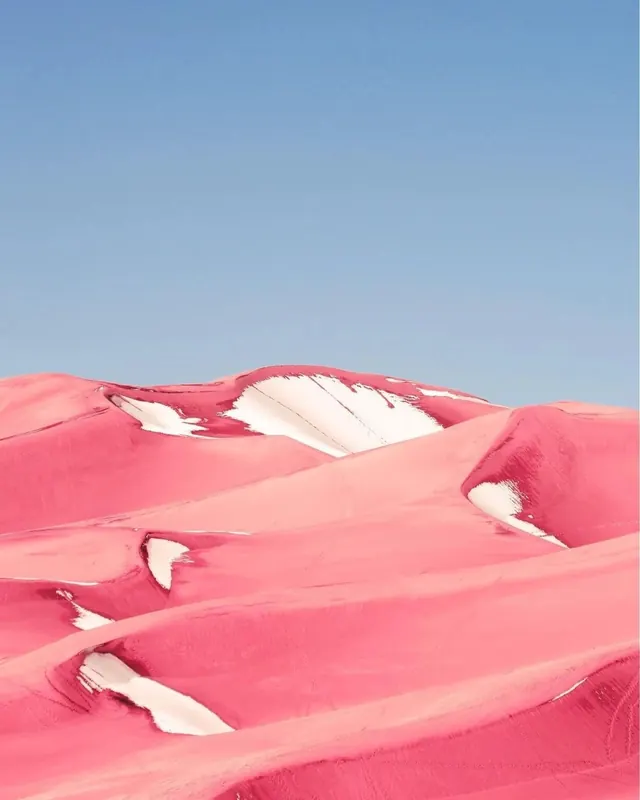 Pink Sand Dunes Landscape, organic, photographic, vibrant