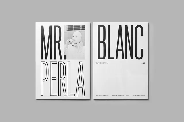 Mr. Perla and Blanc Editorial Layout, minimal, swiss, monochrome